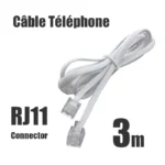 CABLE TELEPHONE RJ11 3M