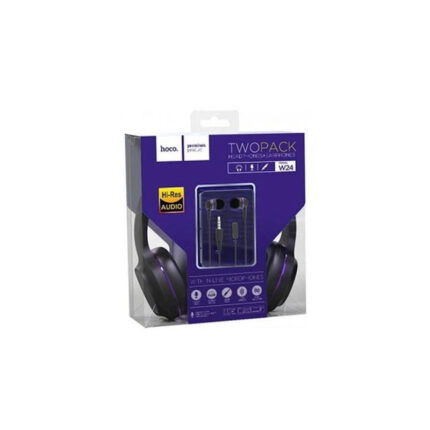 PACK HOCO W24 2EN1 CASQUE FILAIRE ET ECOUTEURS MP3