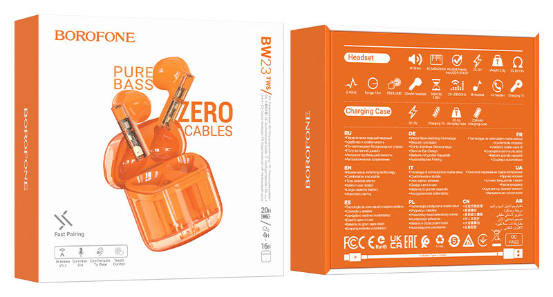 Écouteurs Borofone Bluetooth BW23 Crystal Bean TWS Écouteurs Borofone Bluetooth BW23 Crystal Bean TWS