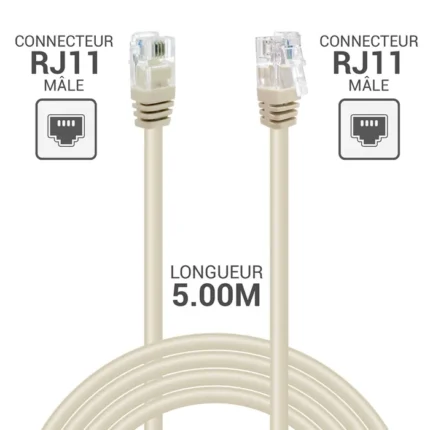 CABLE TELEPHONE RJ11 5M