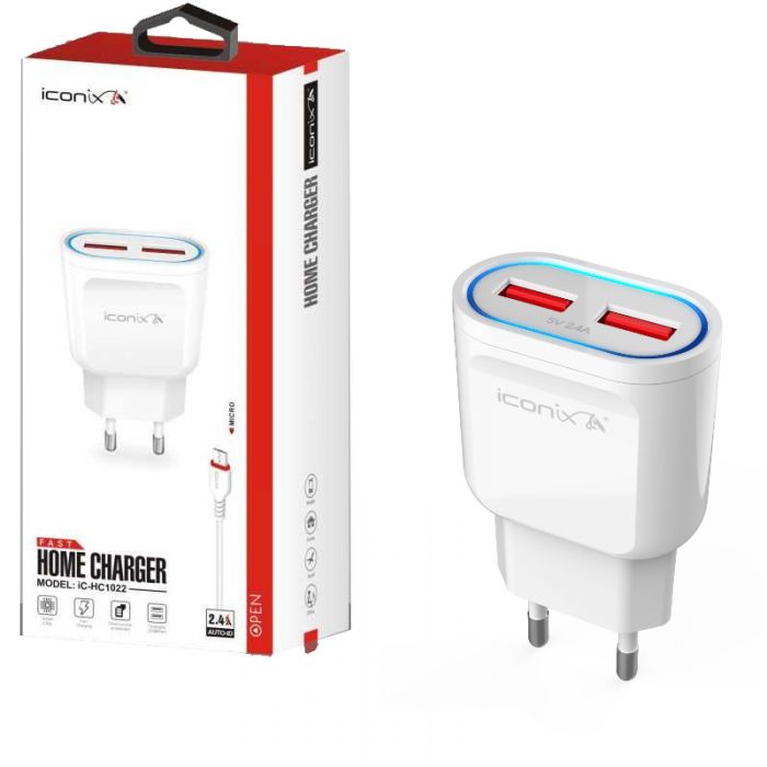 Chargeur Micro ICONIX HC1022 DUAL USB Chargeur Micro ICONIX HC1022 DUAL USB