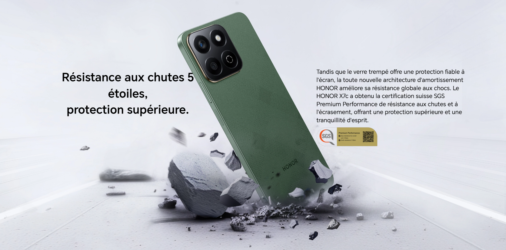 Smartphone HONOR X7C 5G 8Go 256Go - Blanc