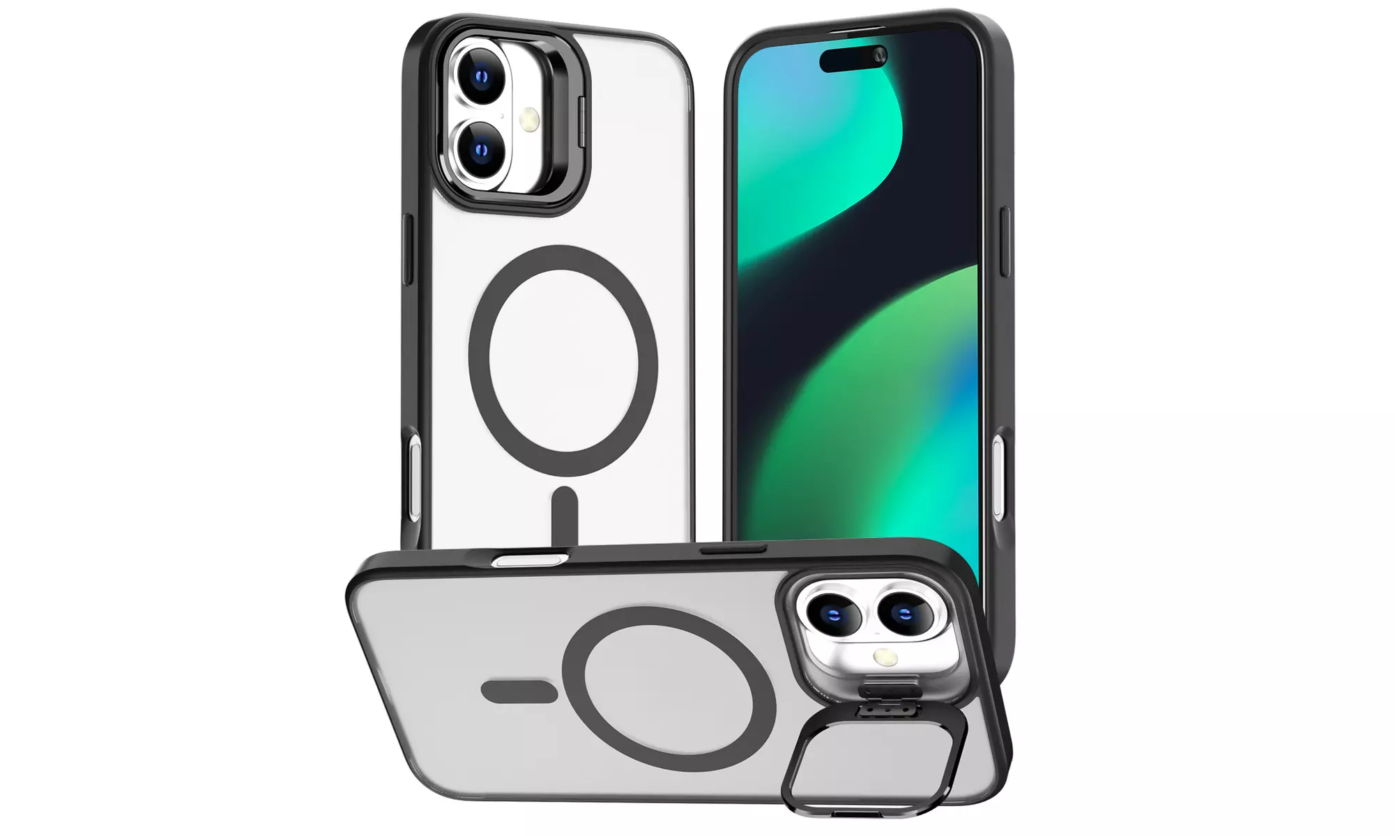 Étui iPhone 16 Metal Stand Case Étui iPhone 16 Metal Stand Case