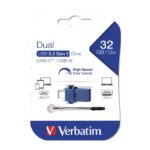 Clé USB VERBATIM Dual 32Go USB 3.2 Gen1