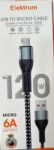 ELEKTRUM USB TO MICRO CABLE 120W-5V/6A 1M