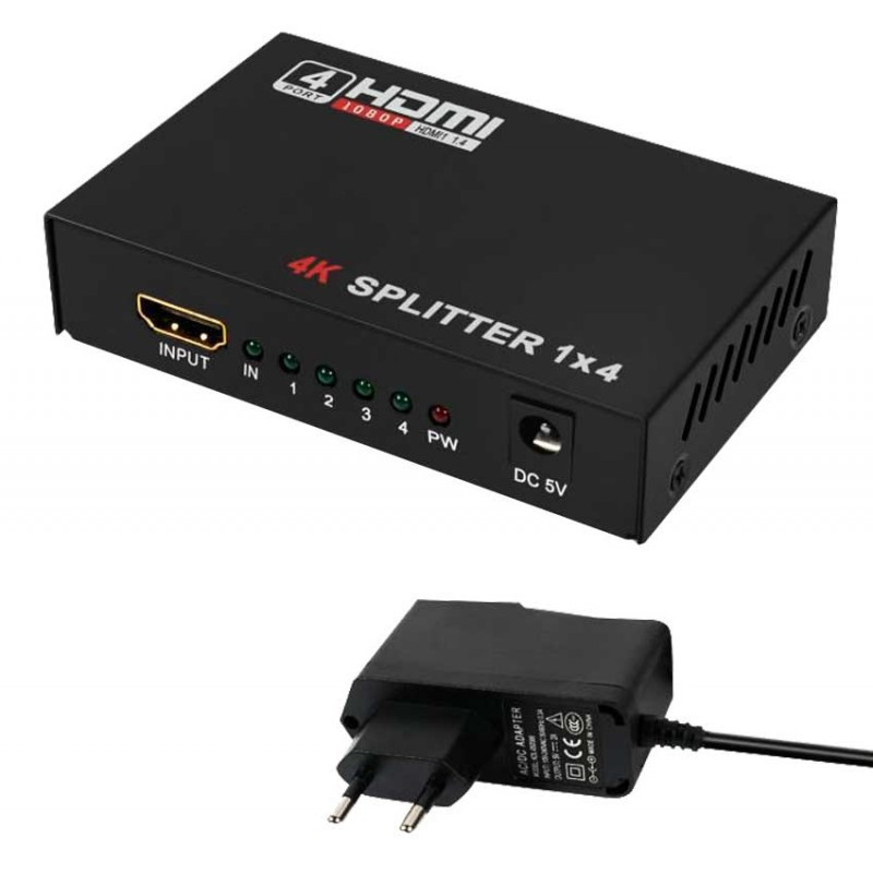 Splitter HDMI Puissant 4 Ports Full HD 1080P 3D Splitter HDMI Puissant 4 Ports Full HD 1080P 3D