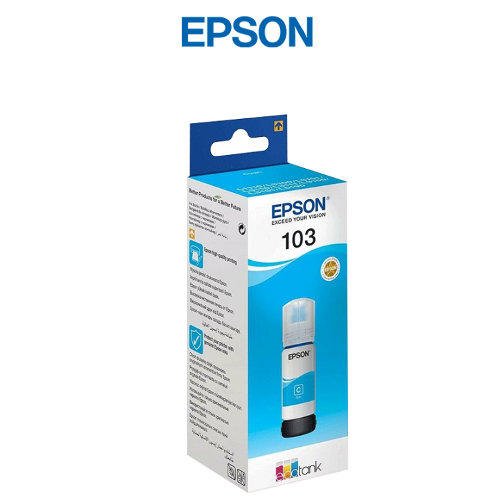 Bouteille d'Encre Epson ECOTANK 103 Cyan Bouteille d'Encre Epson ECOTANK 103 Cyan